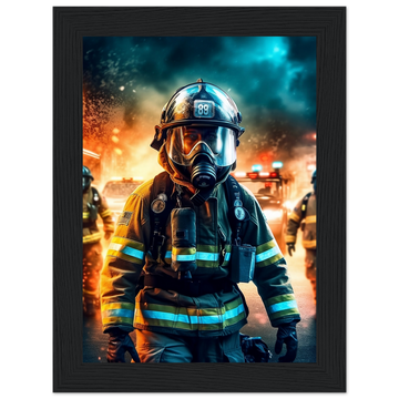 Poster premium en papier mat encadré en bois First Responder