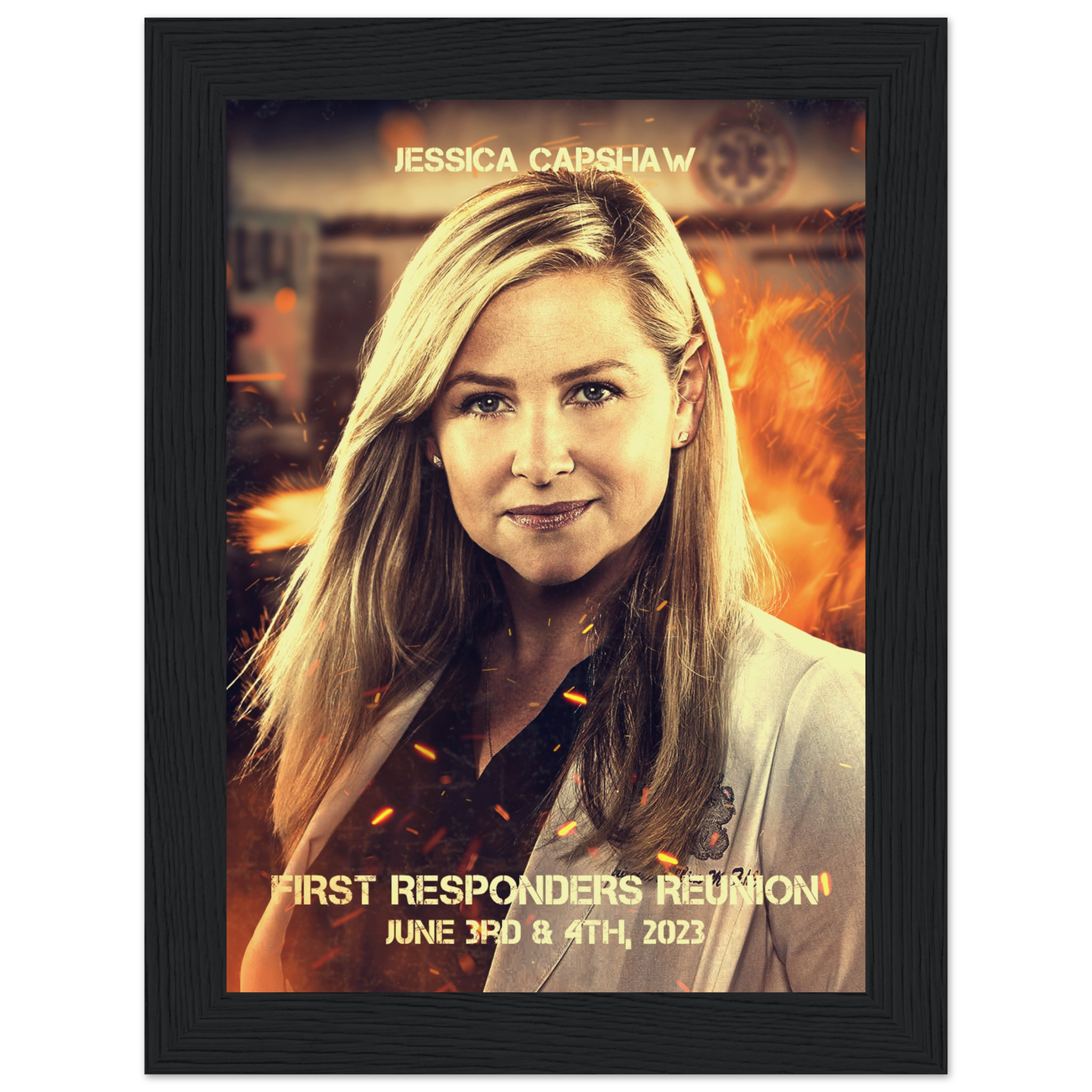 Poster premium en papier mat encadré en bois JESSICA CAPSHAW