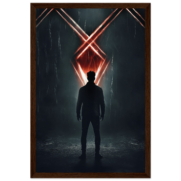 Poster premium en papier mat encadré en bois RUNES