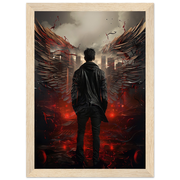 Poster premium en papier mat encadré en bois ANGELS