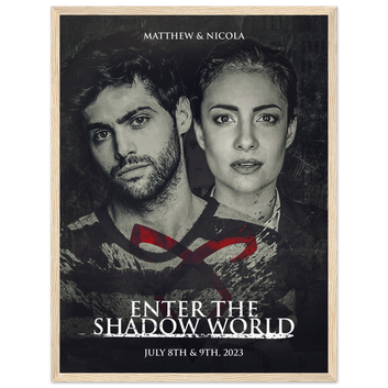 Poster premium en papier mat encadré en bois MATTHEW & NICOLA