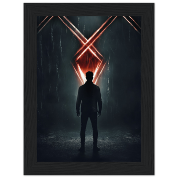 Poster premium en papier mat encadré en bois RUNES