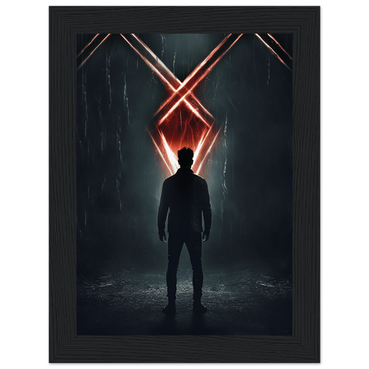 Poster premium en papier mat encadré en bois RUNES