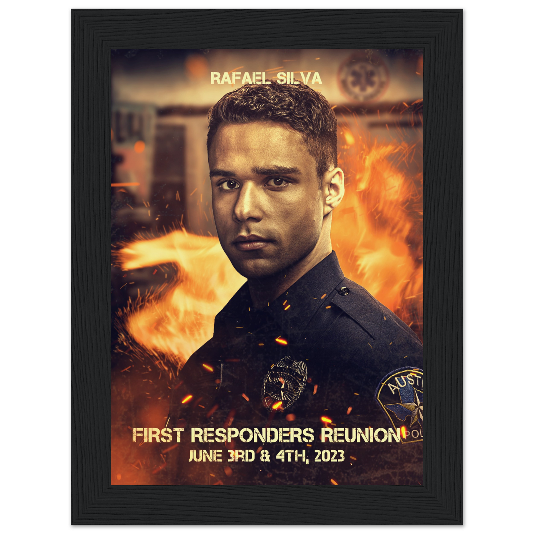 Poster premium en papier mat encadré en bois RAFAEL SILVA