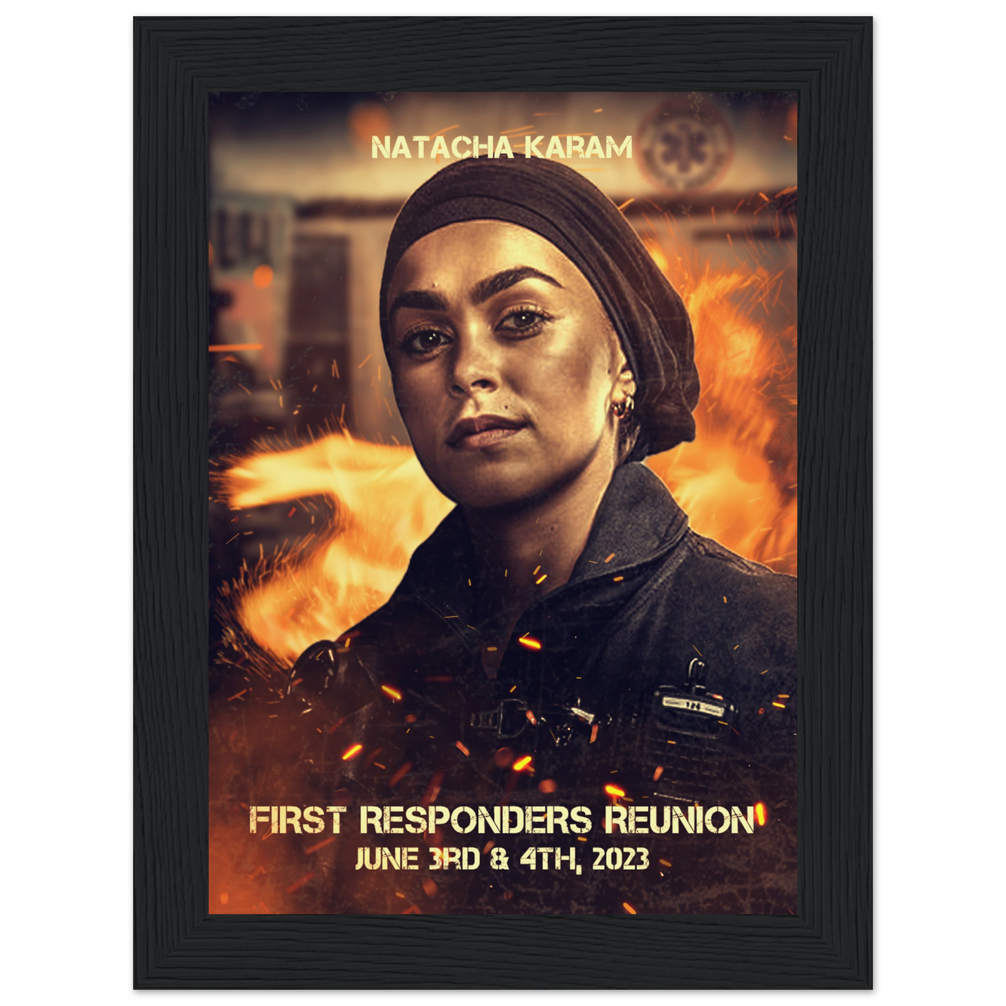 Poster premium en papier mat encadré en bois NATACHA KARAM