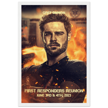 Poster premium en papier mat encadré en bois GREY DAMON