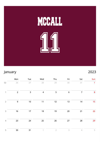 Calendrier mural BHF