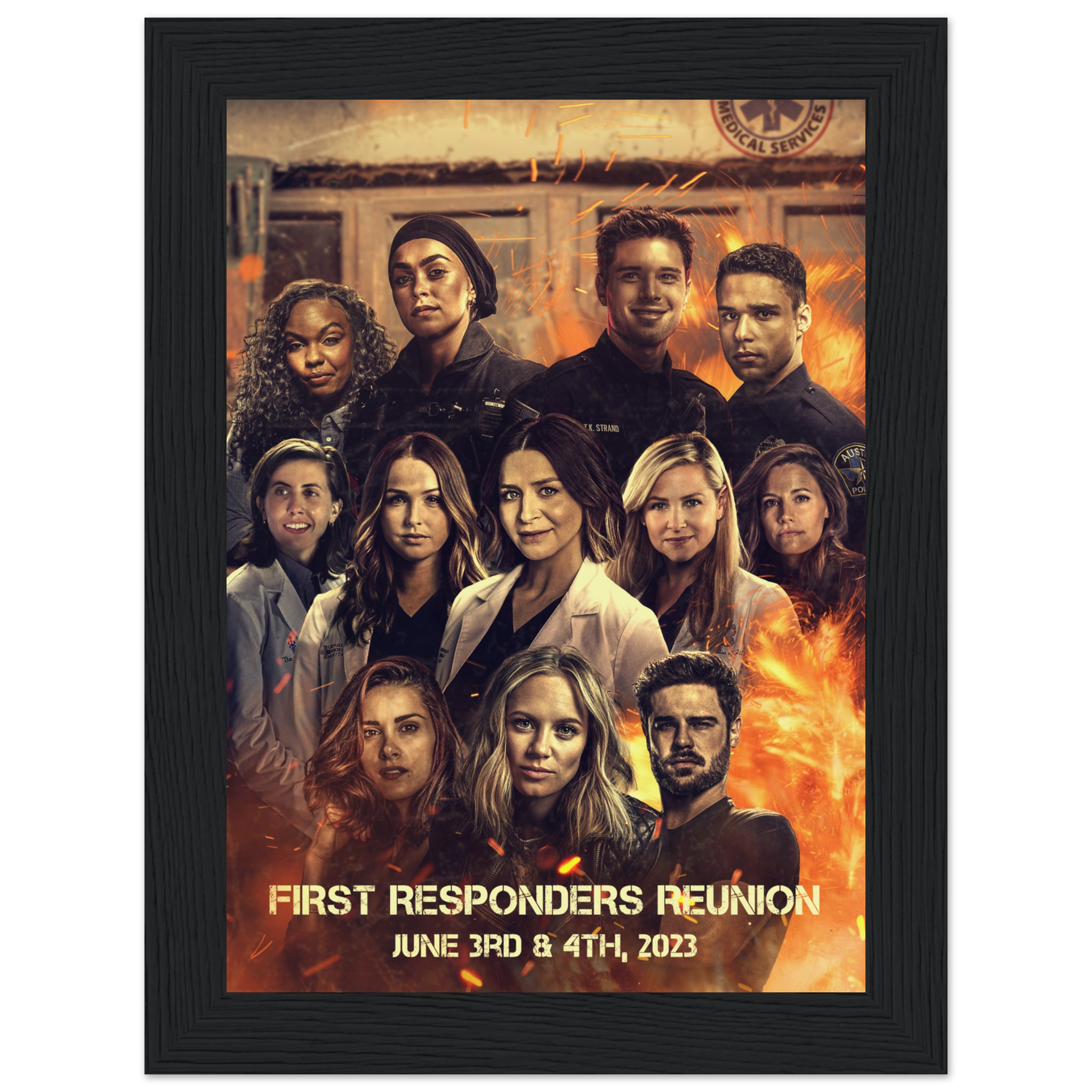 Poster premium en papier mat encadré en bois FRR