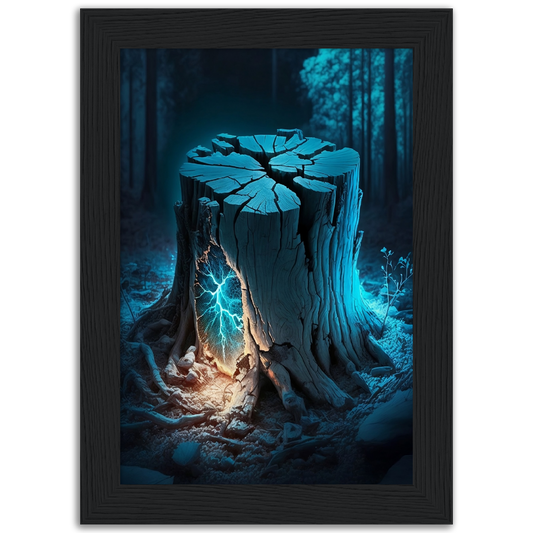 Poster premium en papier mat encadré en bois NEMETON