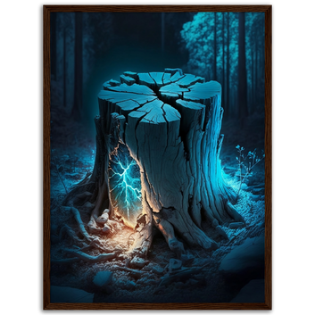 Poster premium en papier mat encadré en bois NEMETON