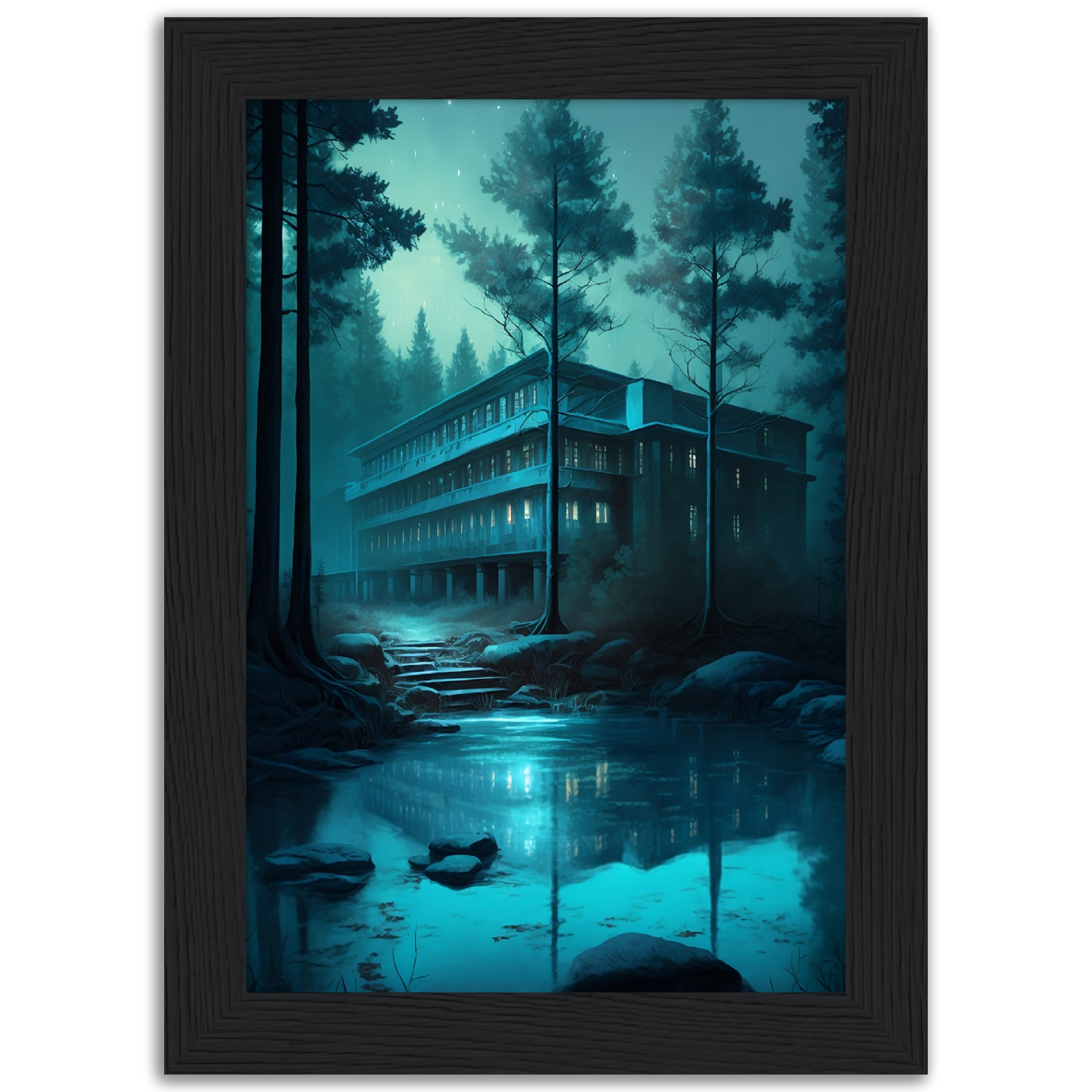 Poster premium en papier mat encadré en bois BEACON HILLS