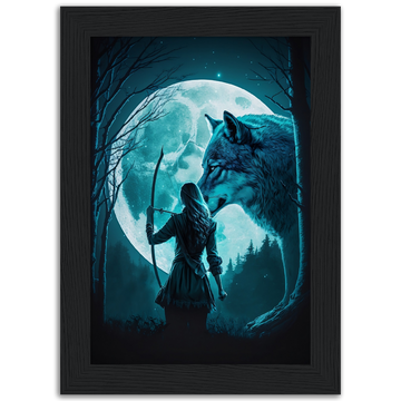 Poster premium en papier mat encadré en bois HUNTERS