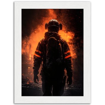 Poster premium en papier mat encadré en bois 