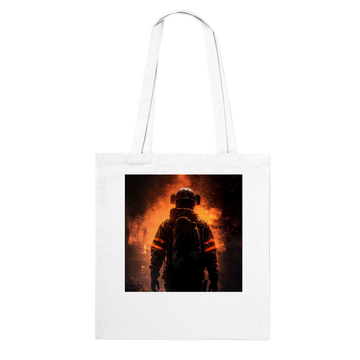 Tote bag "Firefighter in the flames"