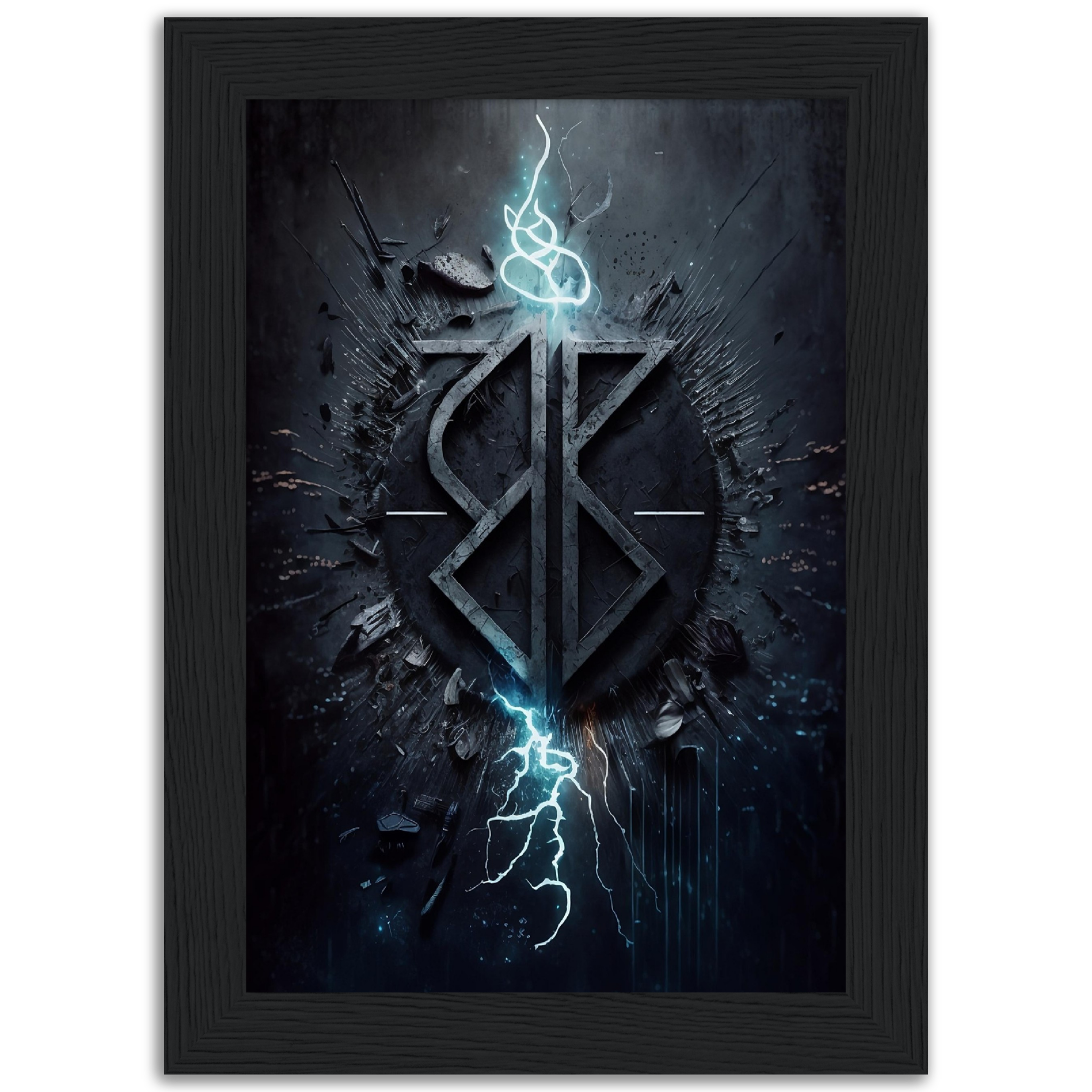 Rune n*1 wooden framed matte paper premium poster