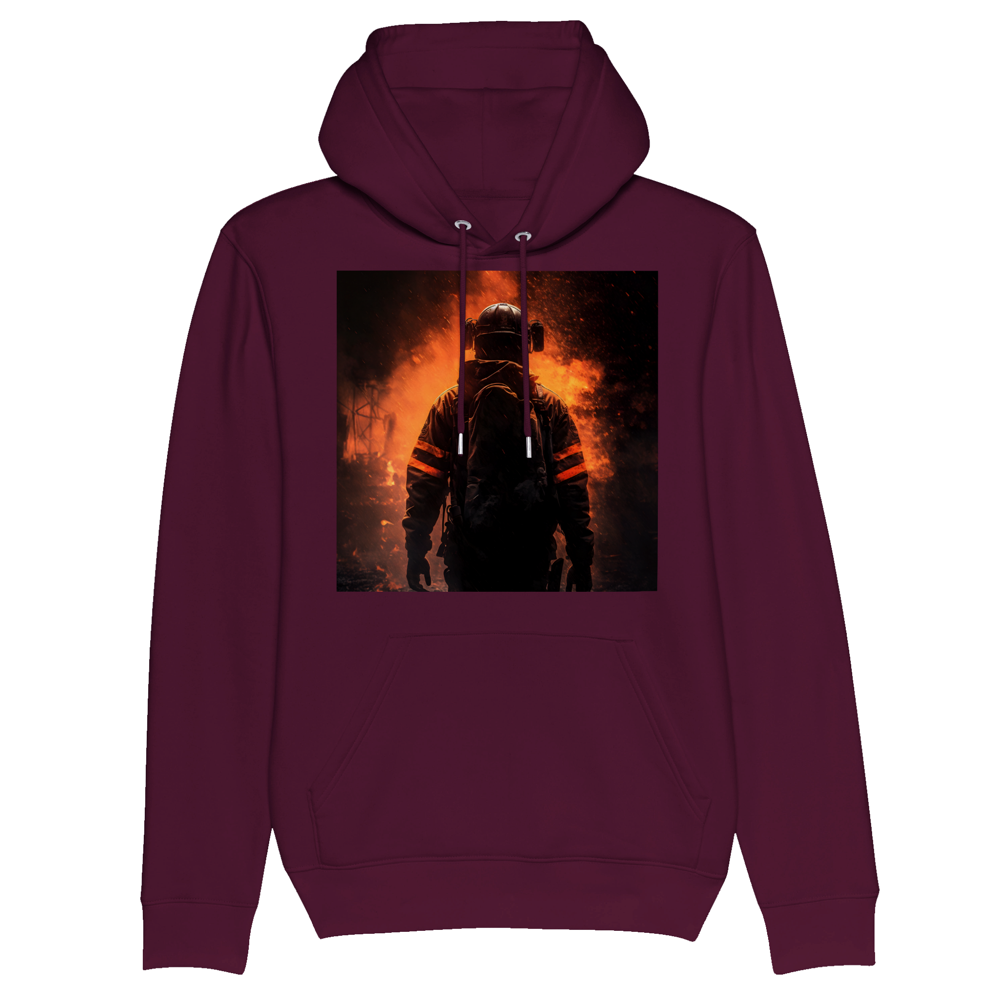 Sweat à capuche unisexe bio "Firefighter in the flames"