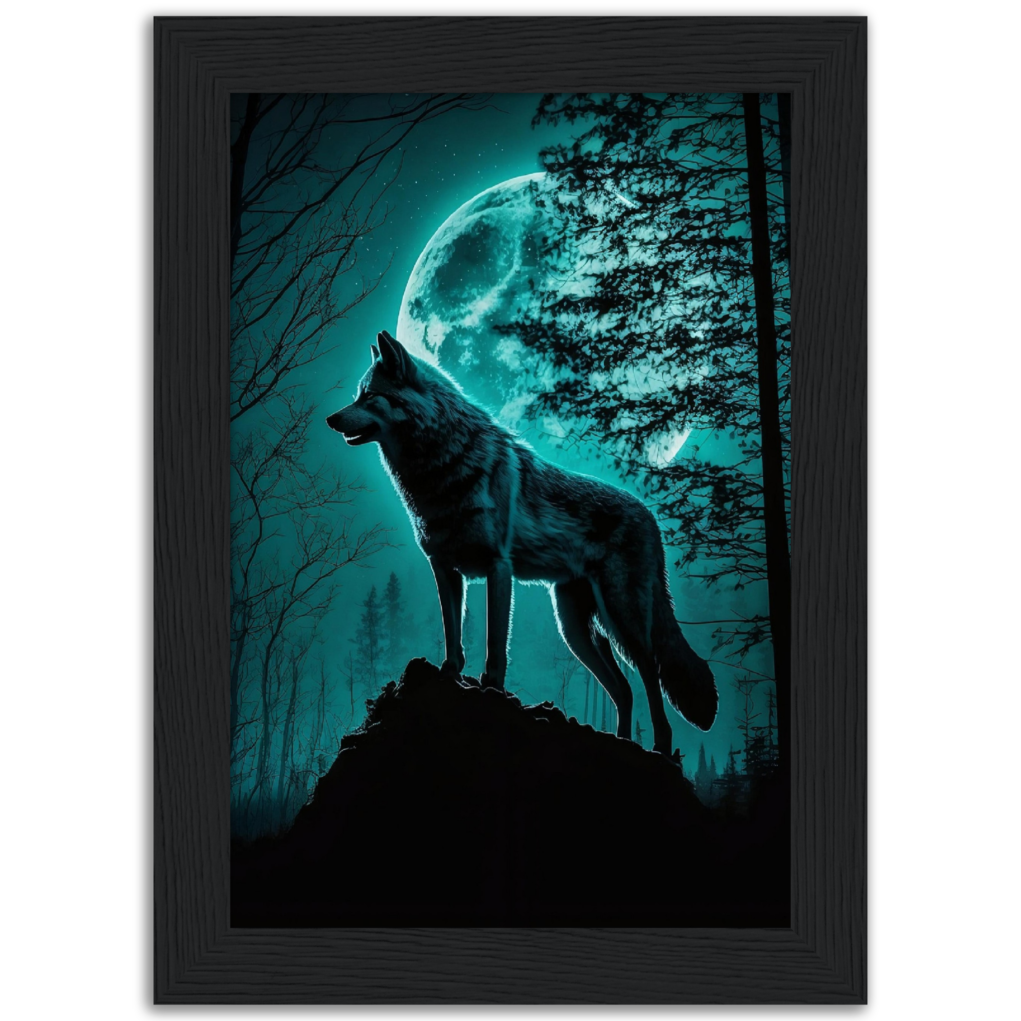 Poster premium en papier mat encadré en bois ALPHA n°1