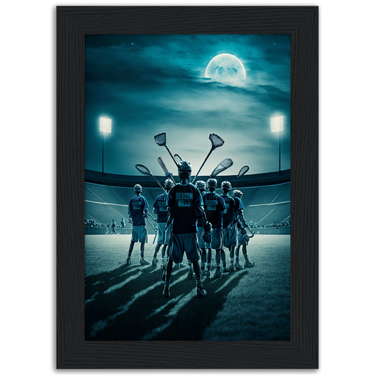 Poster premium en papier mat encadré en bois LACROSSE