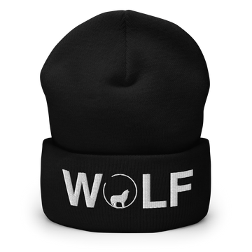 Bonnet brodé à revers WOLF