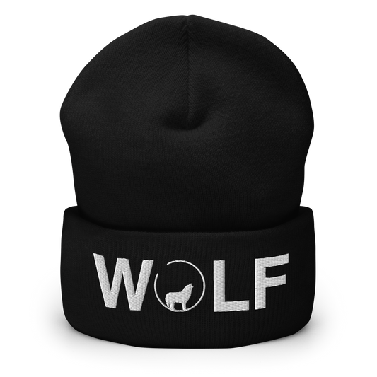 Bonnet brodé à revers WOLF